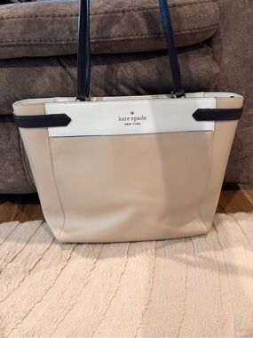 kate spade Two-Tone Beige, Cream & Black Tote